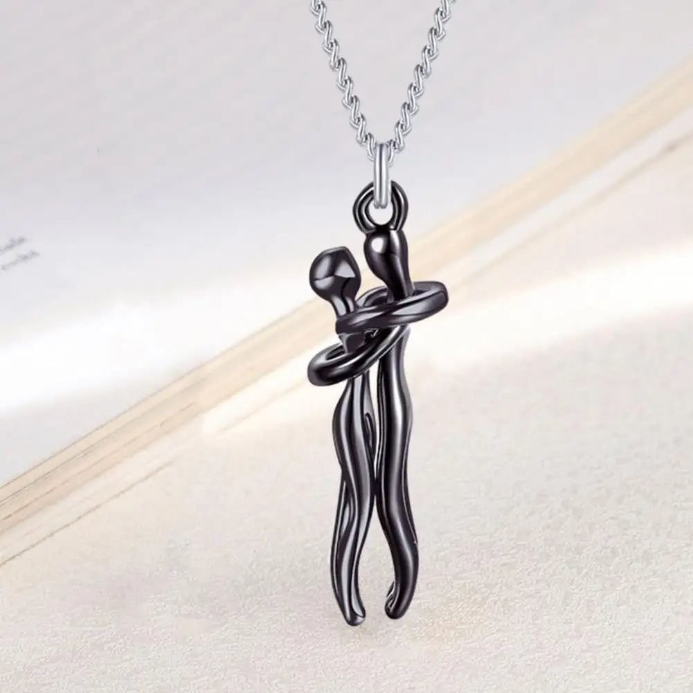 Couple Necklace Party Necklace Stylish Hop Couple Pendant Necklaces for Women Men Punk Lovers Hug Necklace Promise Wedding Party