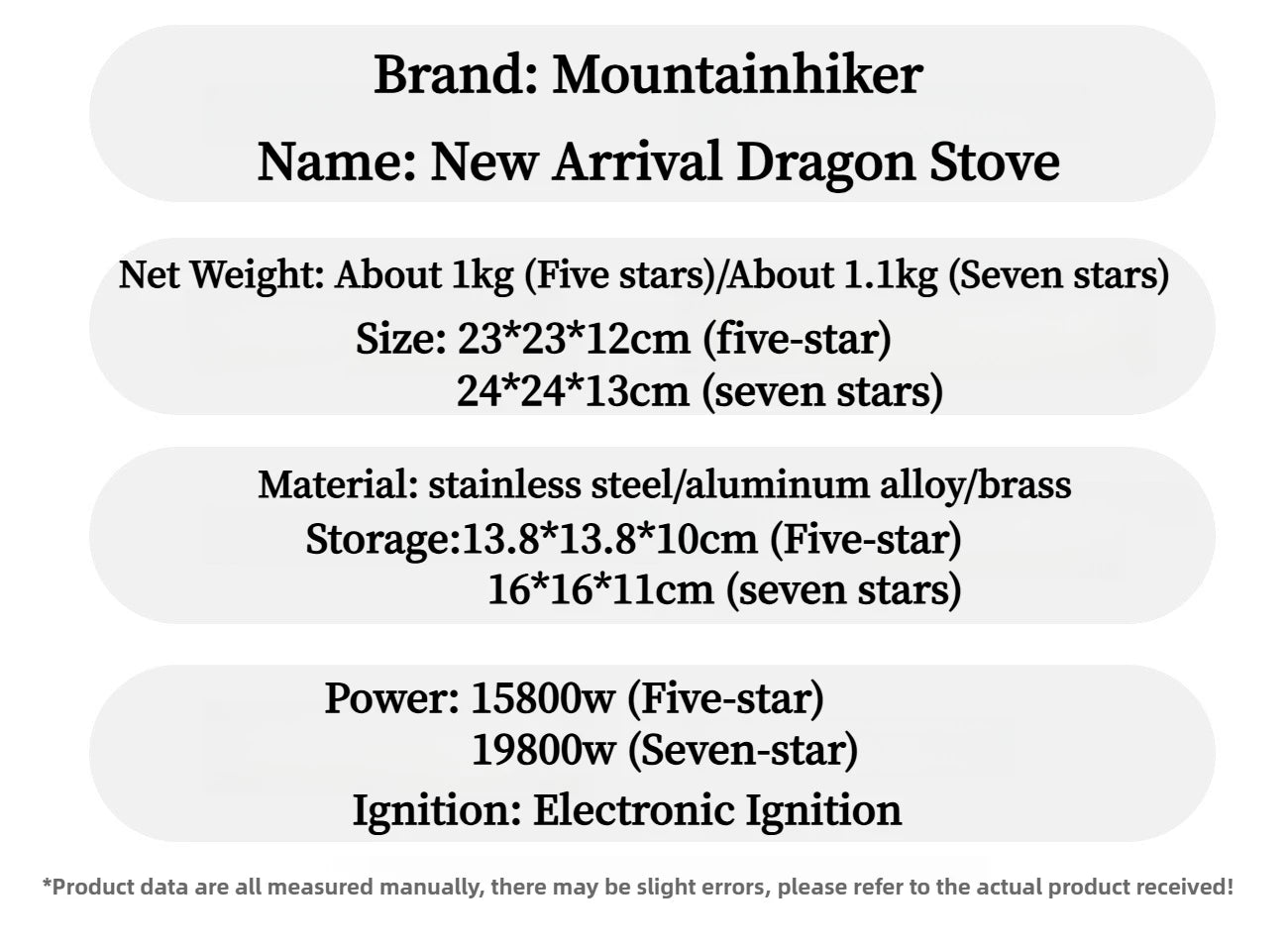 Mountainhiker Burner 15800W 19800W Gas.