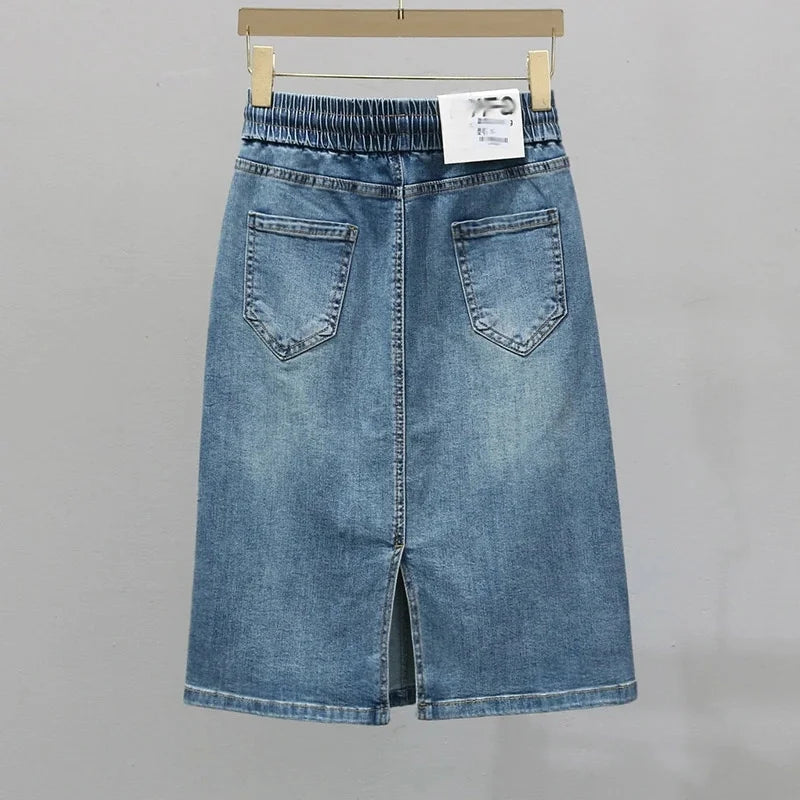Denim Maxi Skirt Spring Summer Women.