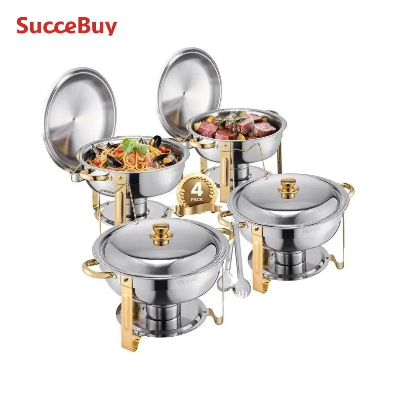 VEVOR 4 Pack Chafing Dish Buffet Set Stainless.