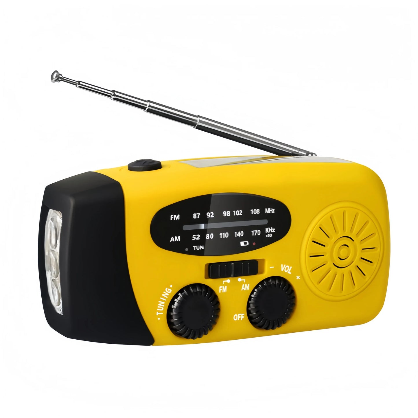 Multifunctional Emergency Radio Solar Hand-crank USB LED flashlight FM AM WB reception