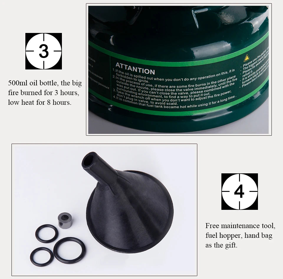 APG Camping Gasoline Stove Oil Stove Burners with Silencer.