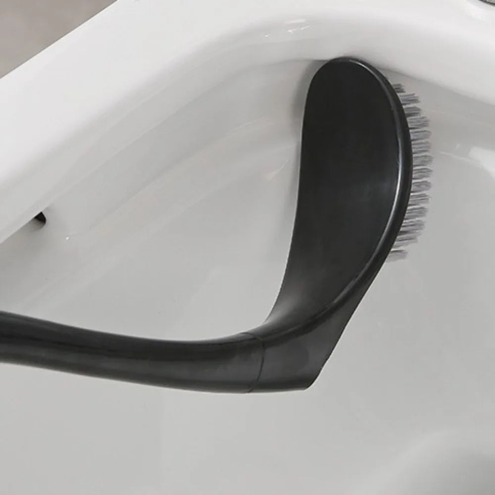 Swan Shape Long Handle Toilet Brush Dense Bristle Head Plastic.