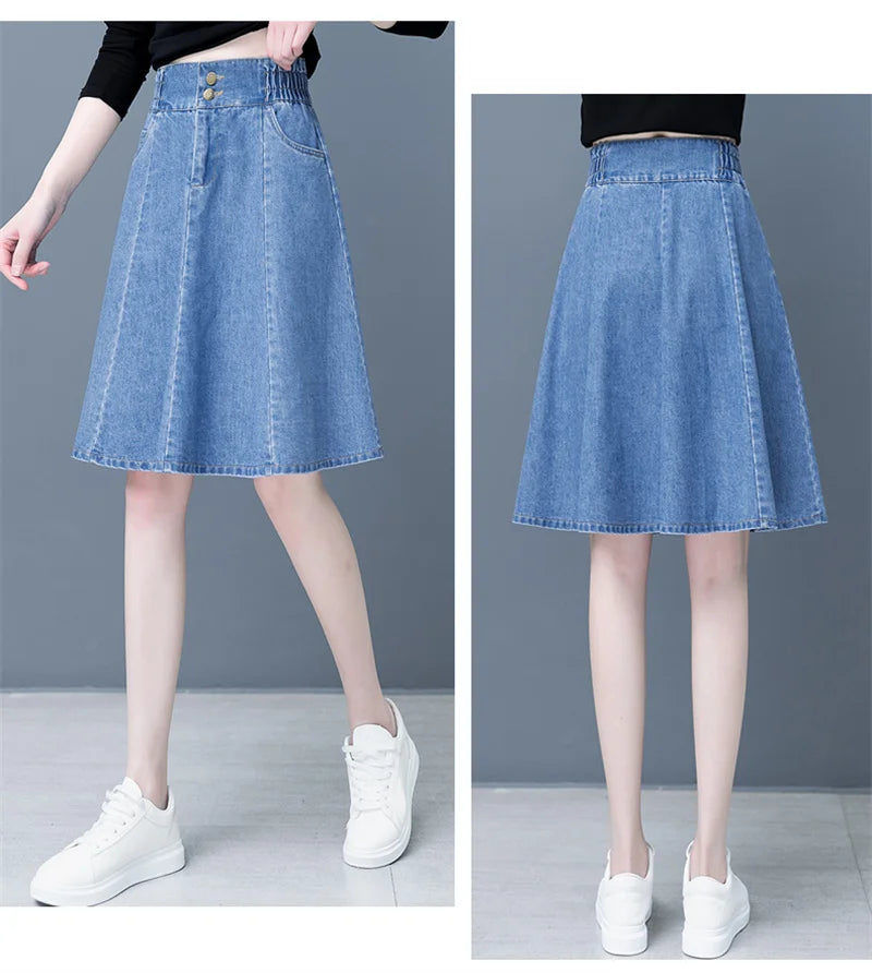Women Mini Denim Skirts Spring Summer.
