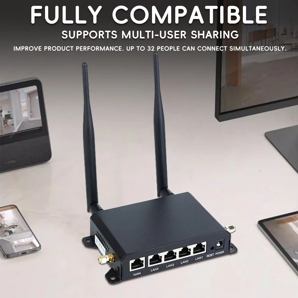 OPTFOCUS LTE WIFI Router 4G 300Mbps 4 Detachable Antennas Wireless Router 1WAN 4LAN USIM Card Slot Industrial Wifi Router