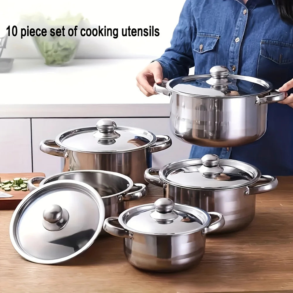 Luxury 10 stainless steel cookware set suit-5 .