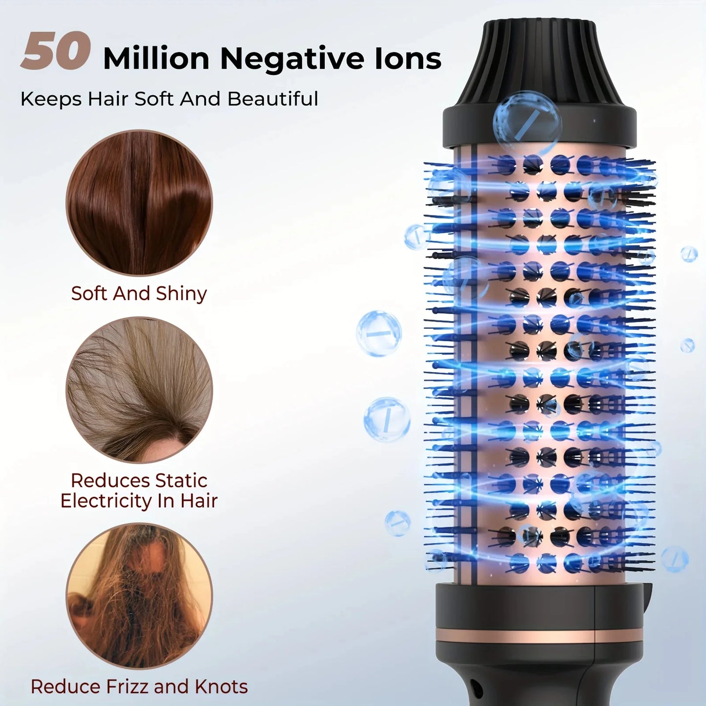 Electric Hair Brush Curler Straightener Valentine's Day Gift - Short Hair Styler ION- Technology Anti-Scalding Universal Voltage