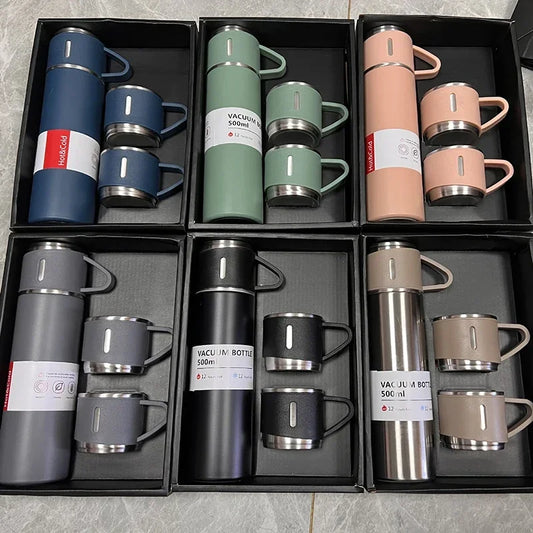 Stainless Steel Vacuum Insulated Hot Water Bottle Set, 500ml.