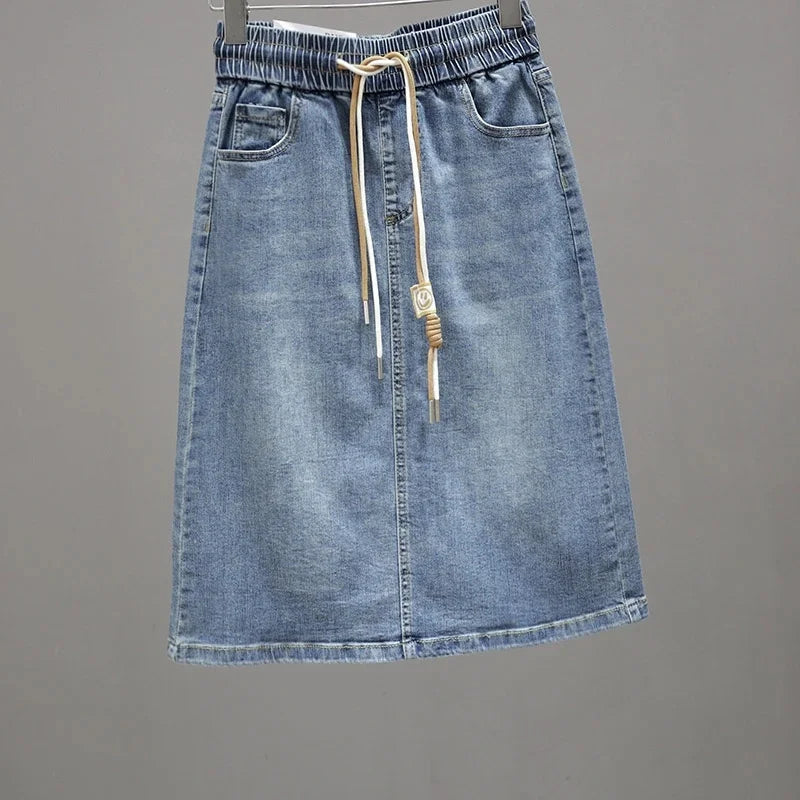 Denim Maxi Skirt Spring Summer Women.