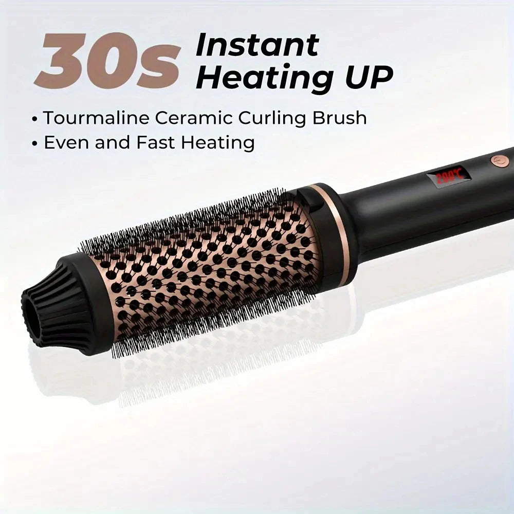 Electric Hair Brush Curler Straightener Valentine's Day Gift - Short Hair Styler ION- Technology Anti-Scalding Universal Voltage