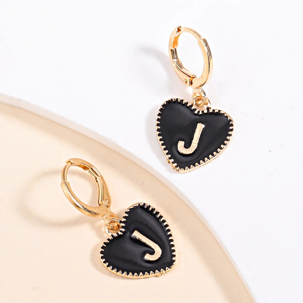 Peixin Fashion Heart Initial Letter Charms Women's Pendant Earrings Party Jewelry Mother's Day Valentine's Day Gift Wholesale