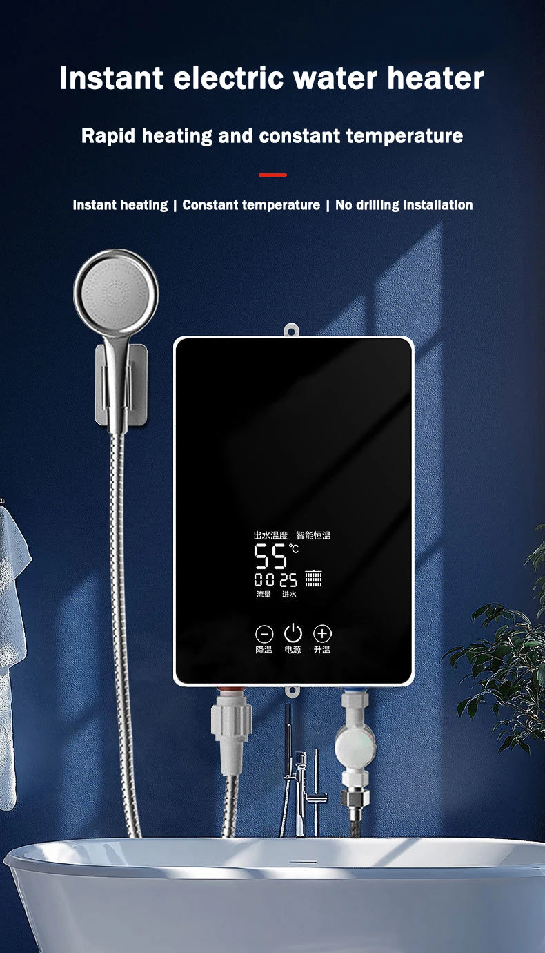 5500W/6500W Electric Hot Water Heater Instant Kitchen Bathroom Water.