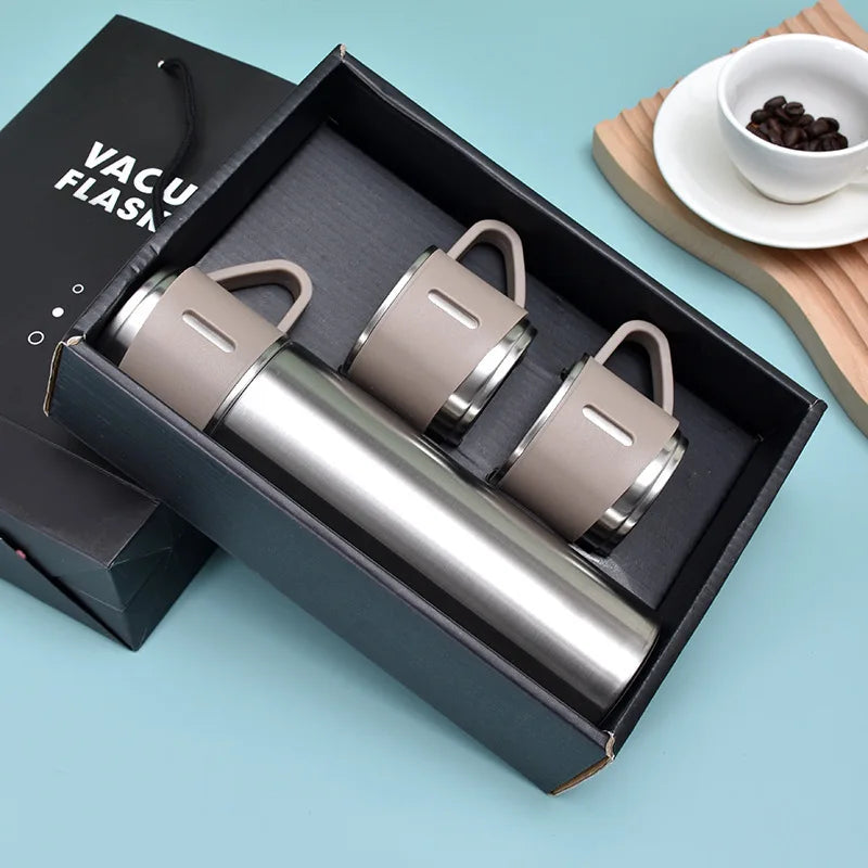 Stainless Steel Vacuum Insulated Hot Water Bottle Set, 500ml.