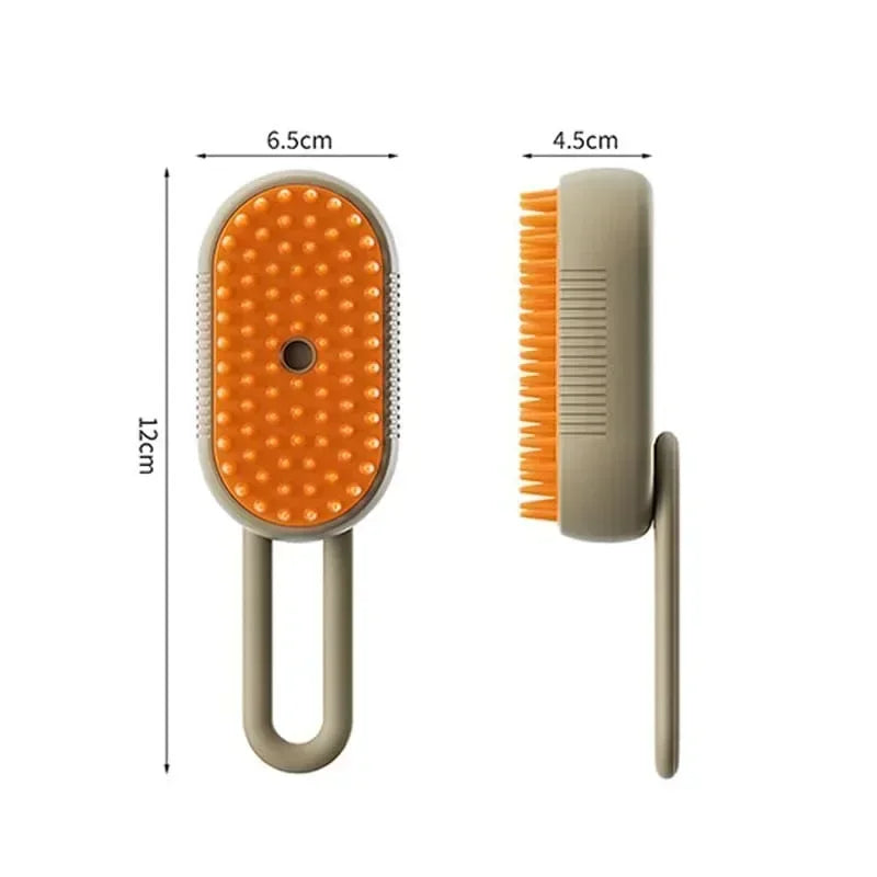 3-in-1 Electric Steam Brush for Dogs and Cats: Massages,