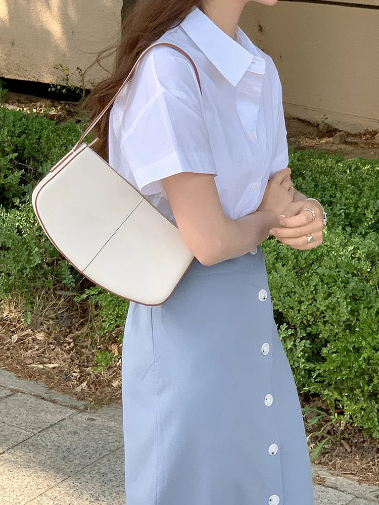 Women's Cotton Linen Skirt High Waist Elastic.