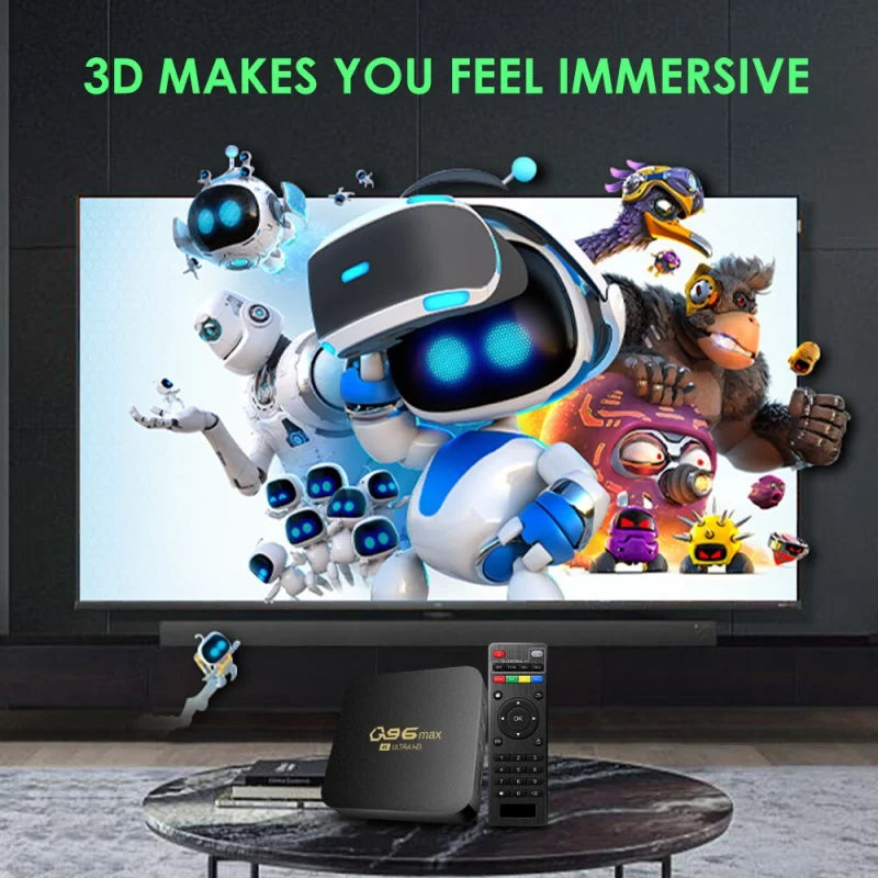 Q96 Max tv box Android 11 Amlogic S905 4G Quad Core 64 bit 4K 3D UHD smart tv Media Player H. 265 iptv