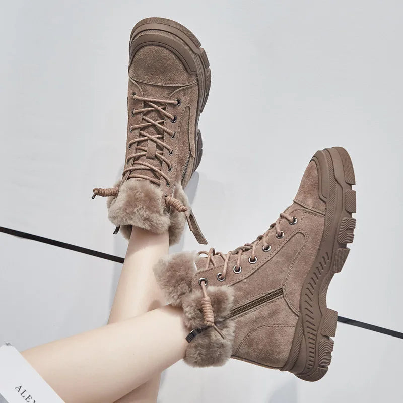 Winter Shoes Women Snow Boots Thick Sole Warm Plush Winter Shoes.
