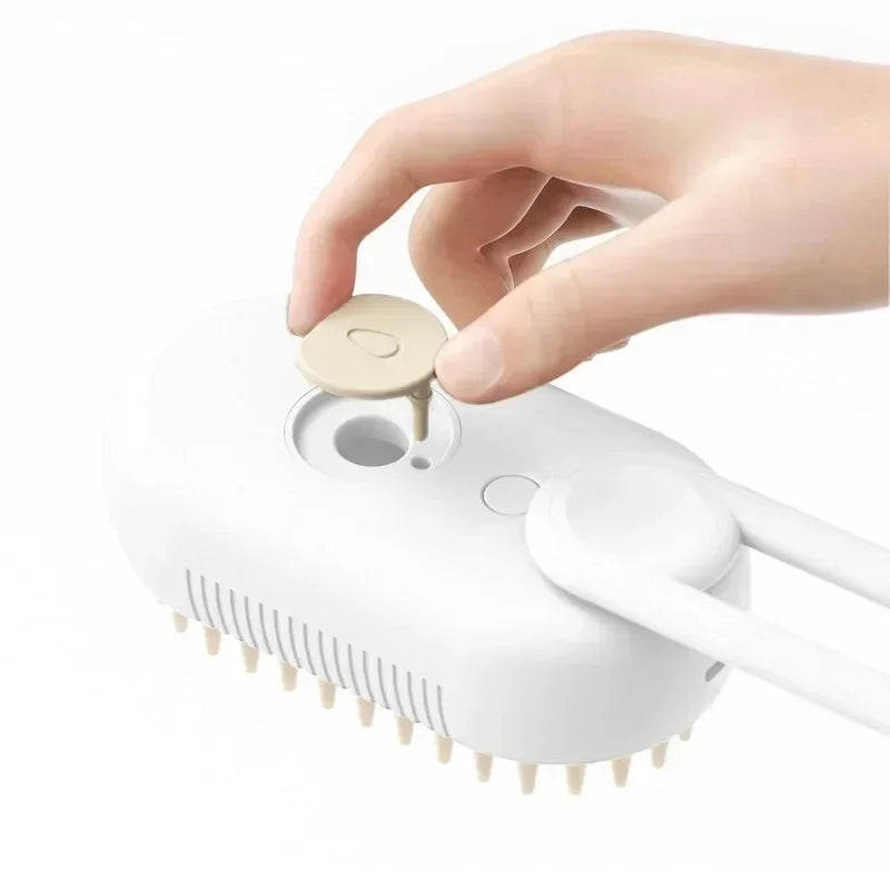 3-in-1 Electric Steam Brush for Dogs and Cats: Massages,