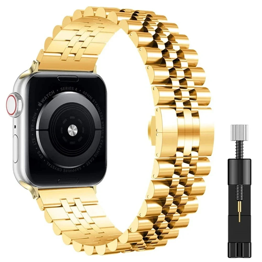 Stainless steel fashion strap is suitable for Apple Watch 38/40/41mm42/44/45/49mm,metal strap is suitable for IWatch 987654321SE