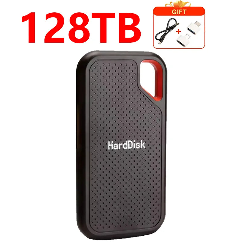 Mini External Hard Drive 2TB 4TB Large Capacity SSD 128TB Hard Drive USB 3.2  For Laptop/MAC/PC