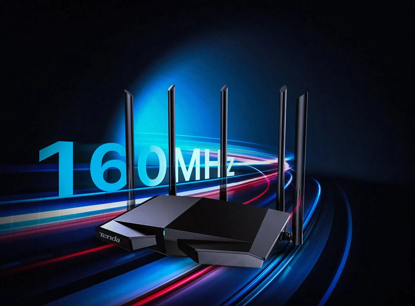 Tenda RX27 Pro AX5700 Tri-Band WiFi 6E Router 5665Mbps 6GHz Gigabit Mesh Router VPN IPTV WPA3 IPv6 OFDMA MU-MIMO 160MHz Broadcom 1.7GHz Quad-Core CPU 5x6dBi High Gain Antennas Beamforming AP Repeater Mode Tenda App