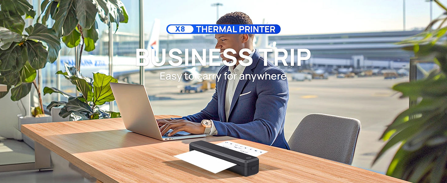 Marklife X8 Mini A4 Thermal Printer Bluetooth  Printing Inkless Machine for Home School Travel