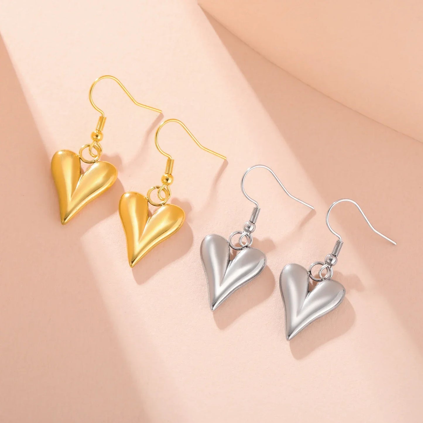 Cazador Stainless Steel Heart Women's Earrings Drop Dangle Earrings Jewelry 2025 Trend Wedding Party Birthday Gift New Wholesale