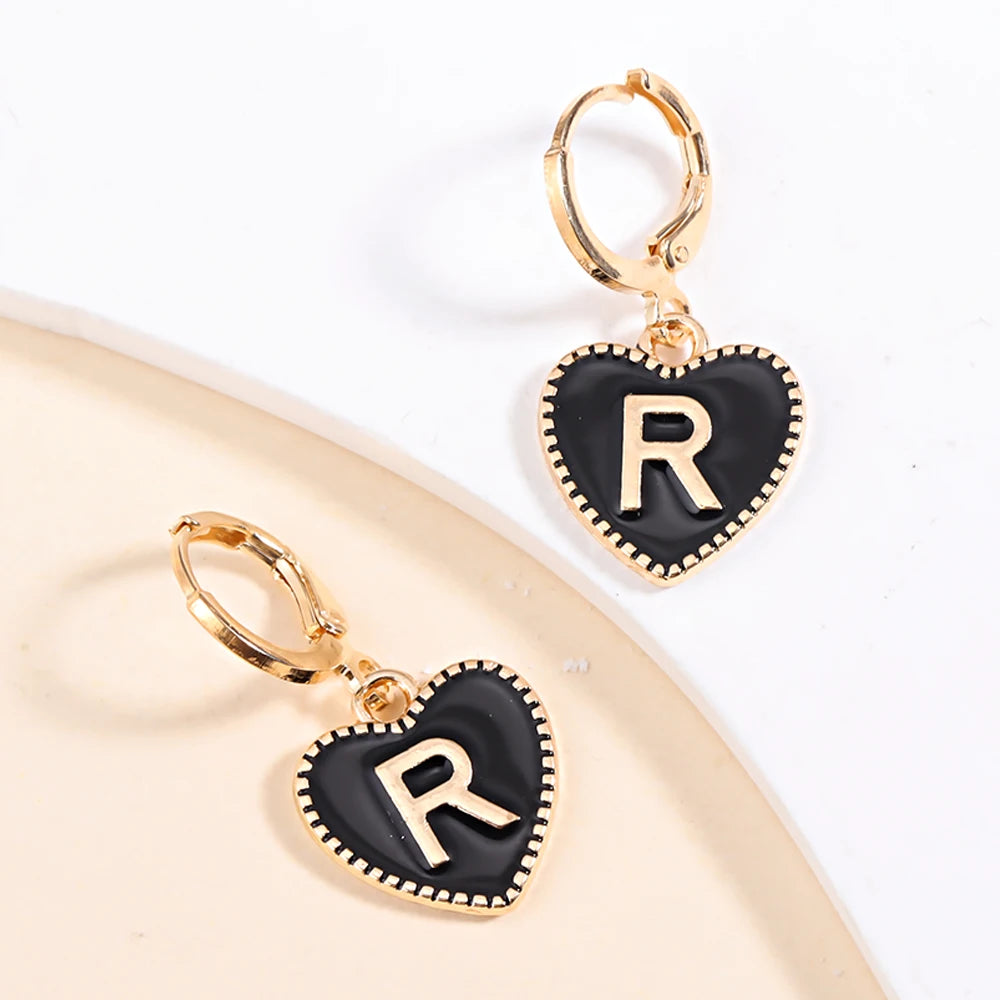 Peixin Fashion Heart Initial Letter Charms Women's Pendant Earrings Party Jewelry Mother's Day Valentine's Day Gift Wholesale
