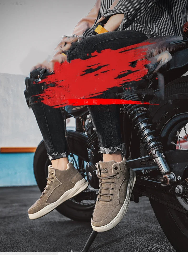 High Top Boots Men's Shoes Motorcycle Ankle Boot Shoes for Men Winter Boots Men's