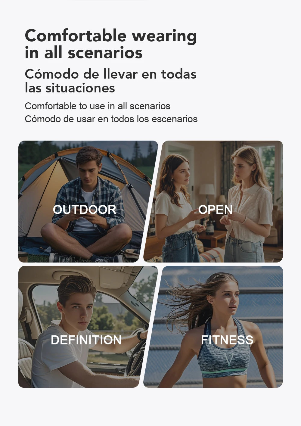 Wooask F56 OWS Translator Earbuds - Real-time 144 Languages.