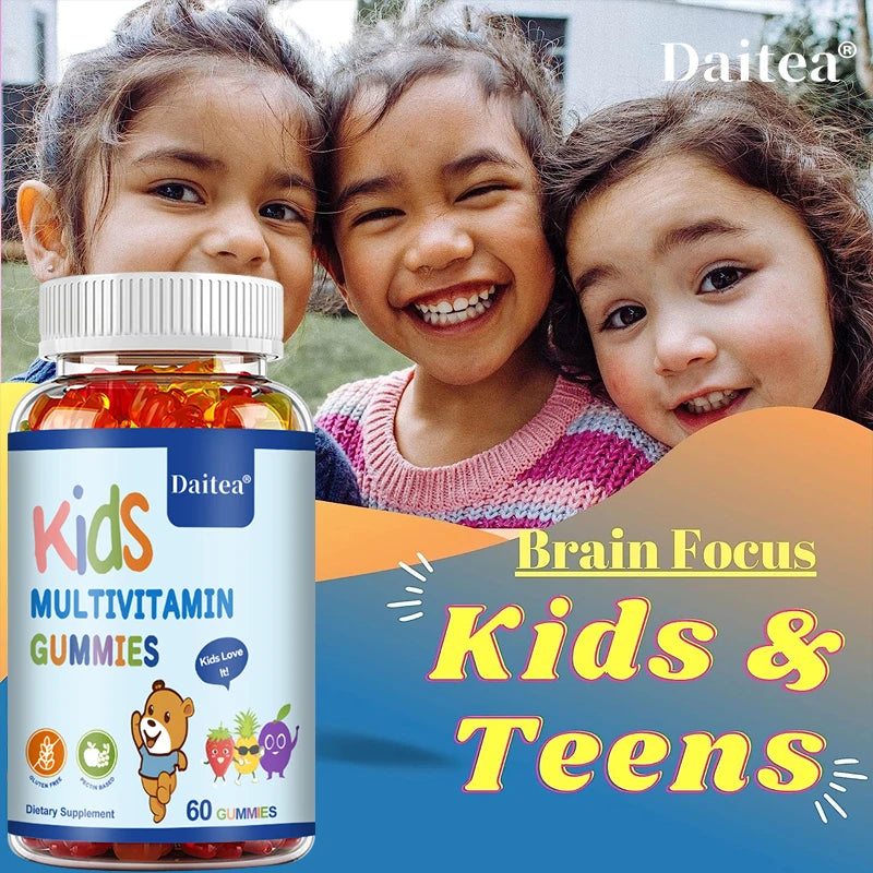 Daitea Multivitamin Gummies - Healthy Heart, Brain and Body Development for Children, Supports Bone, Teeth, Heart Health