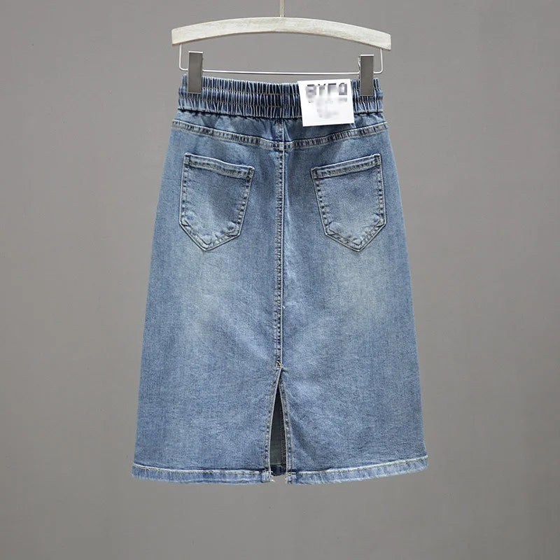 Denim Maxi Skirt Spring Summer Women.
