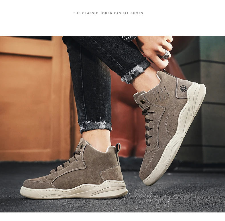 High Top Boots Men's Shoes Motorcycle Ankle Boot Shoes for Men Winter Boots Men's