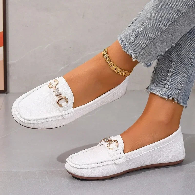 Ladies Shoes 2024 New Slip on Women's Flats Autumn Round Toe Solid Solft Sole Casual Flat Comfortable Loafers Zapatillas Mujer