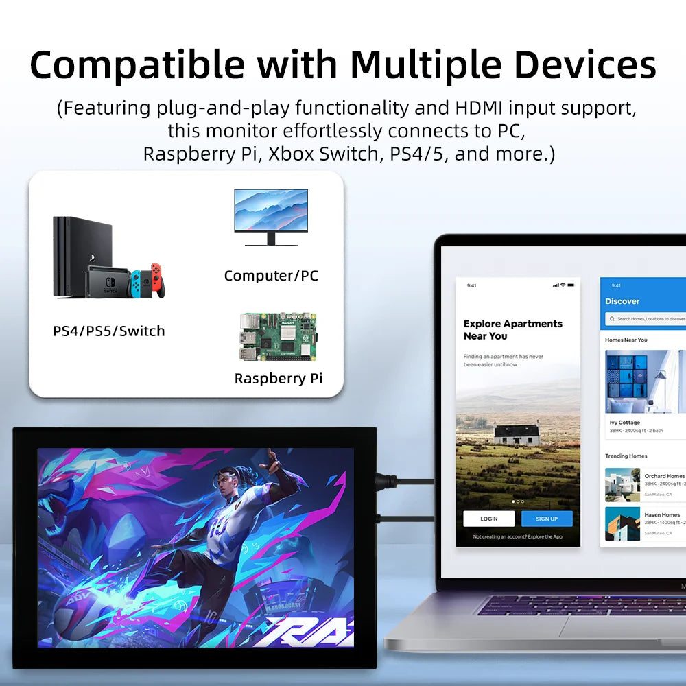 iPistBit 10.1 Inch Capacitive Touch Screen 1024*600 IPS Display.