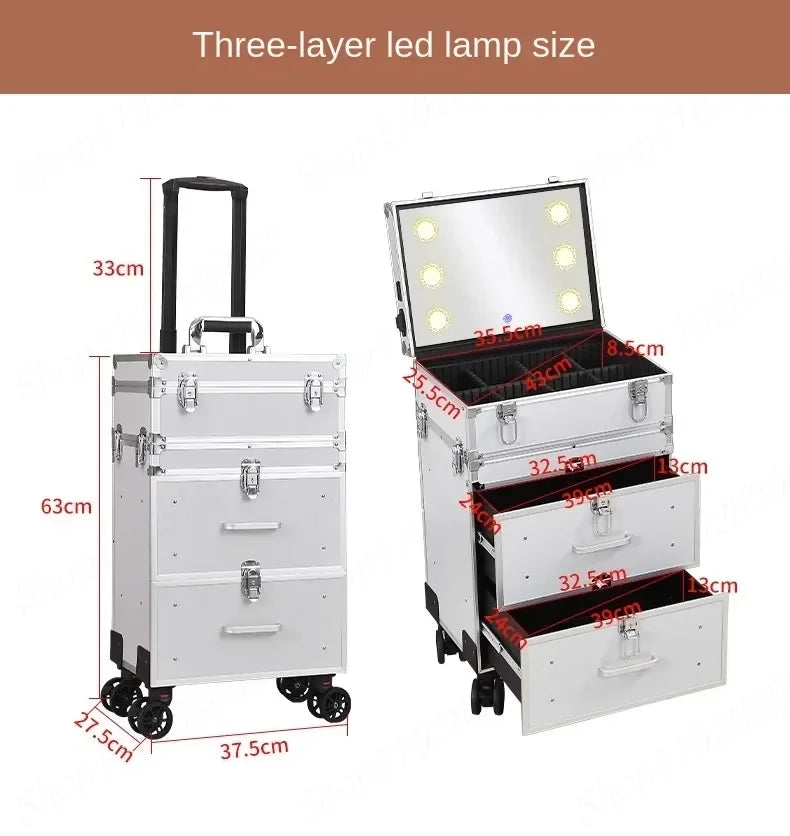Makeup Bag 3-in-1 Suitcase Professional Manicure.