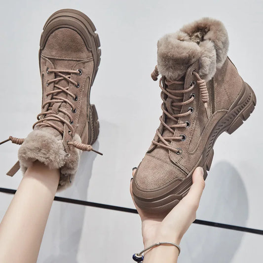 Winter Shoes Women Snow Boots Thick Sole Warm Plush Winter Shoes.
