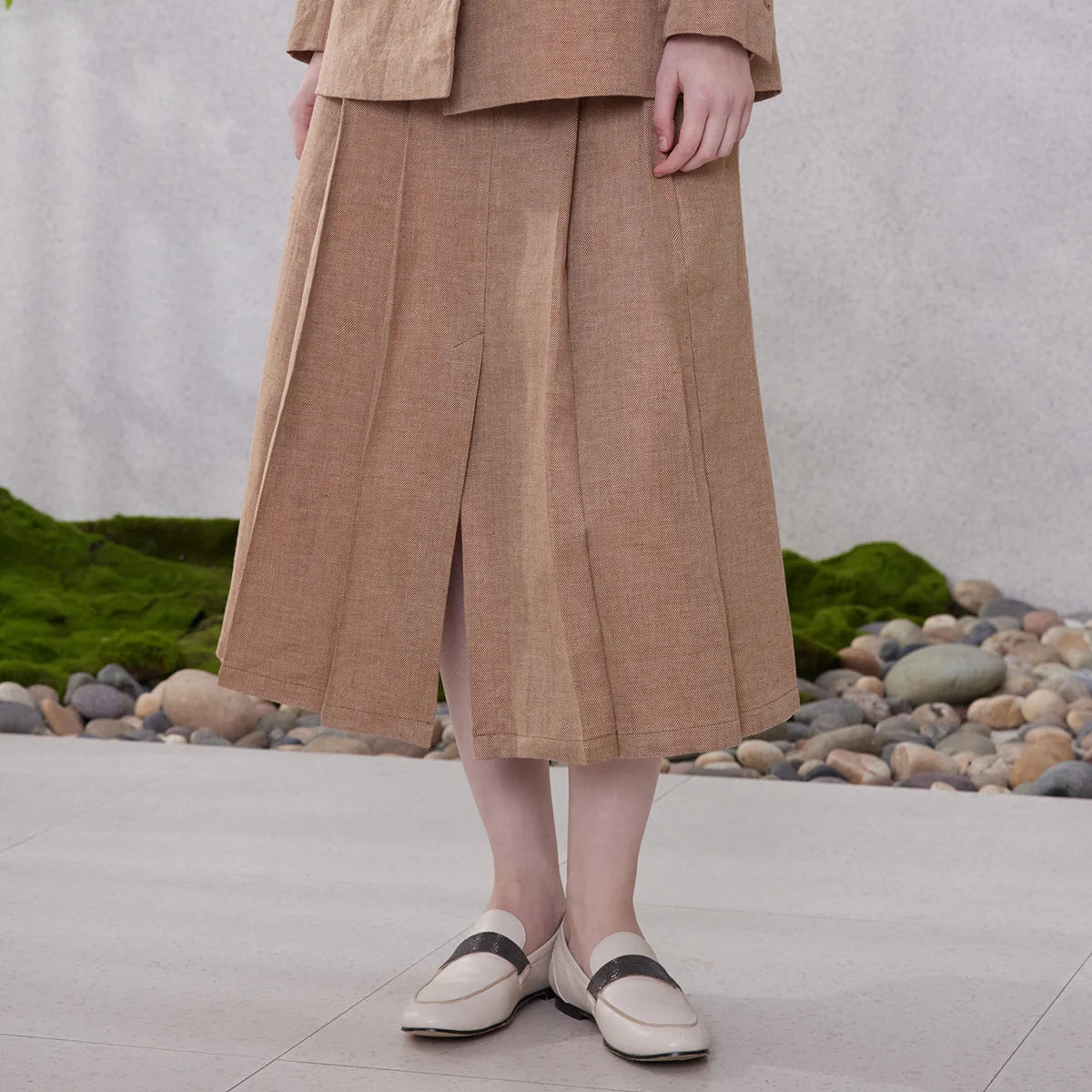 K2118W Lady High Quality 100% Linen Skirts.