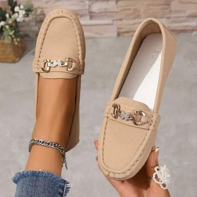 Ladies Shoes 2024 New Slip on Women's Flats Autumn Round Toe Solid Solft Sole Casual Flat Comfortable Loafers Zapatillas Mujer