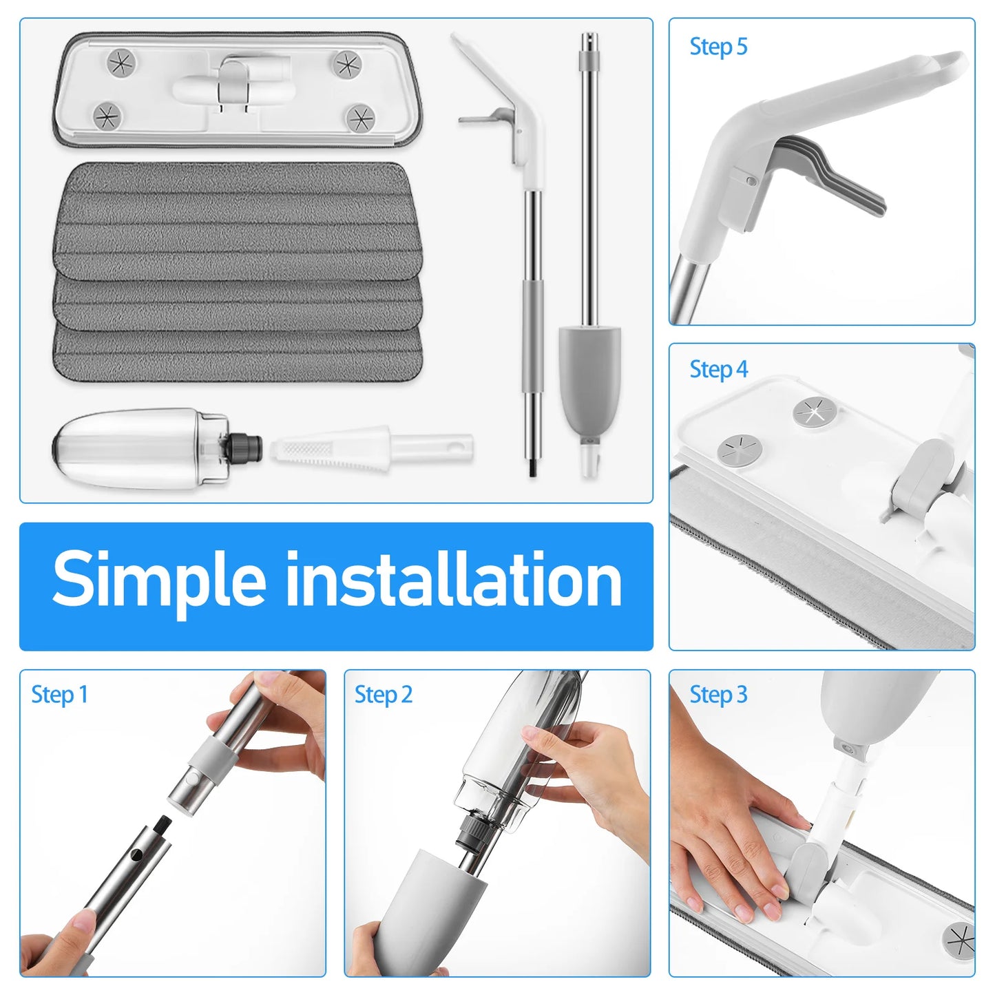 Refillable Rotatable Spray Mop.