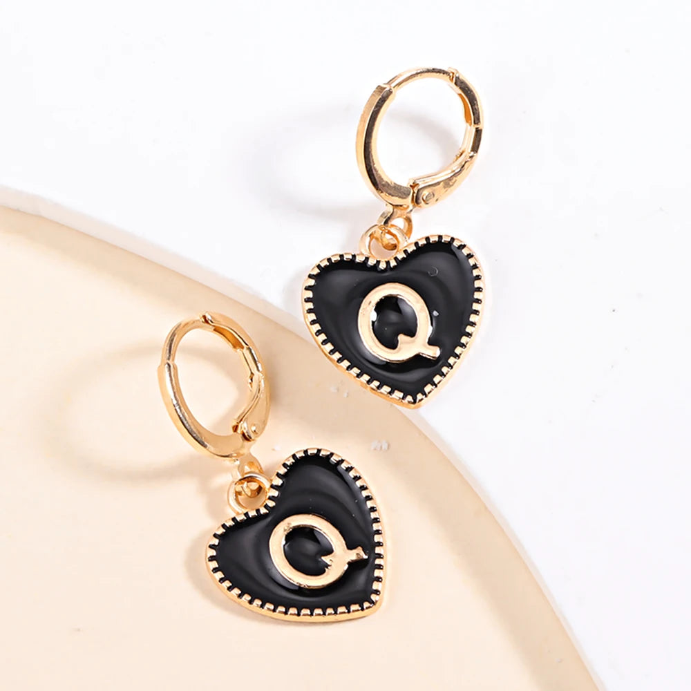 Peixin Fashion Heart Initial Letter Charms Women's Pendant Earrings Party Jewelry Mother's Day Valentine's Day Gift Wholesale