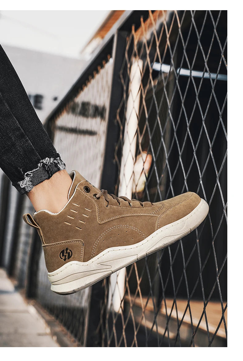 High Top Boots Men's Shoes Motorcycle Ankle Boot Shoes for Men Winter Boots Men's