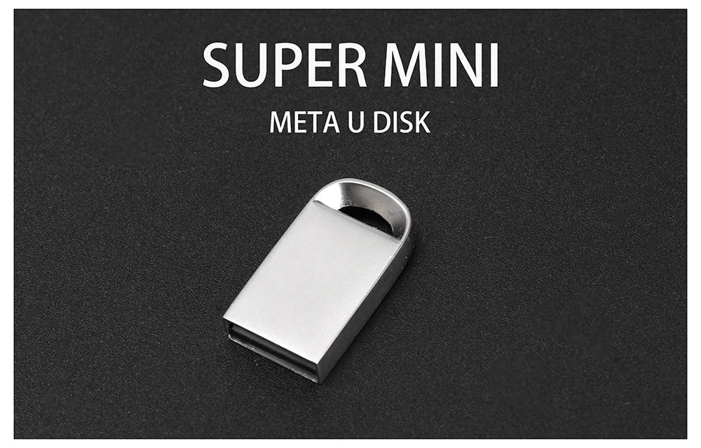 JASATER Super Mini Metal USB Flash Drive 128GB Silver Pen Drive with Free Key Ring 64GB Funny Creative Gift Memory Stick 32GB