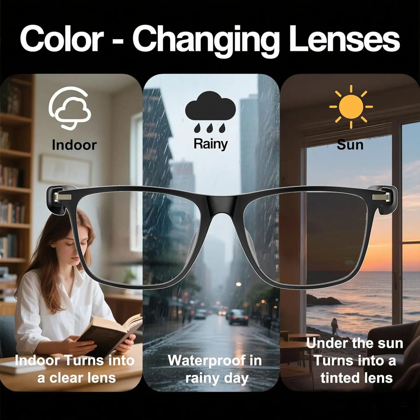 AI smart translation glasses, supporting real-time  translation in 164 languages,
