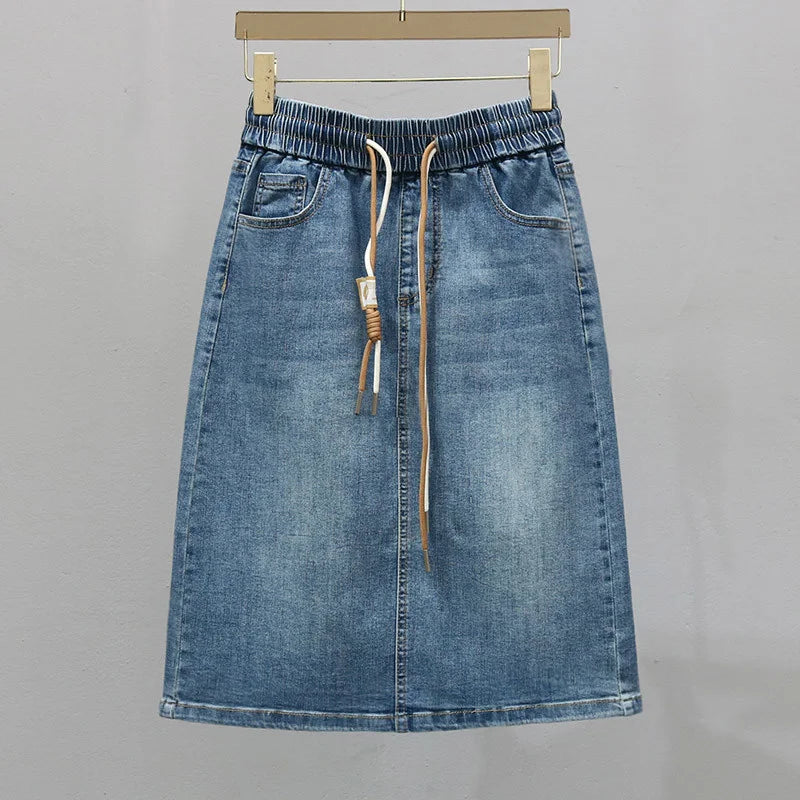 Denim Maxi Skirt Spring Summer Women.