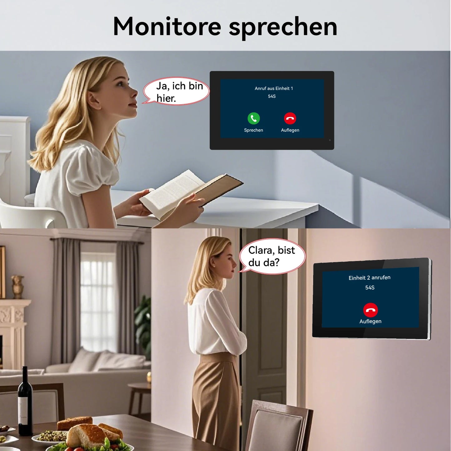 TUYA 5G WIFI 2-3-Unit Apartments Intercom Video Doorbell with RFID Card Unlock 2 Wired 10inch LCD Video Door Phone System