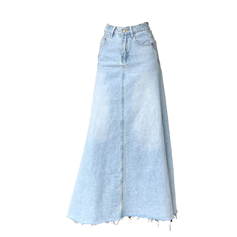 Autumn  High Waist A-Line Denim Skirt for Women.