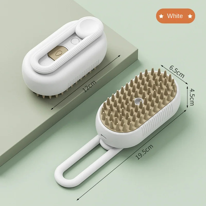 3-in-1 Electric Steam Brush for Dogs and Cats: Massages,