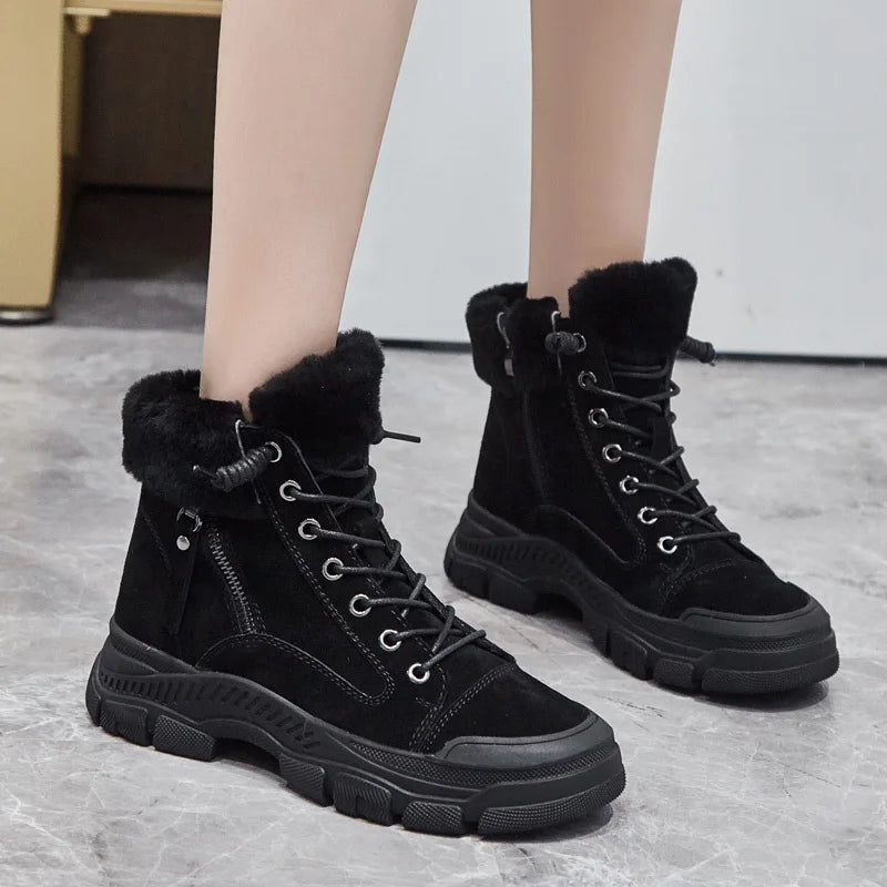 Winter Shoes Women Snow Boots Thick Sole Warm Plush Winter Shoes.