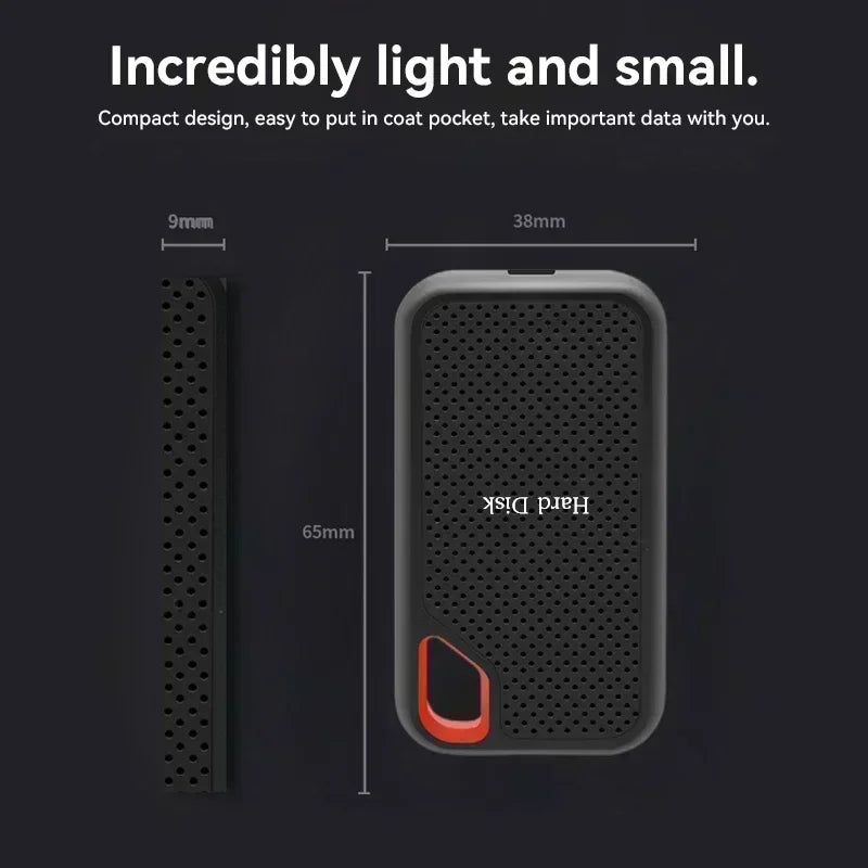 Mini External Hard Drive 2TB 4TB Large Capacity SSD 128TB Hard Drive USB 3.2  For Laptop/MAC/PC